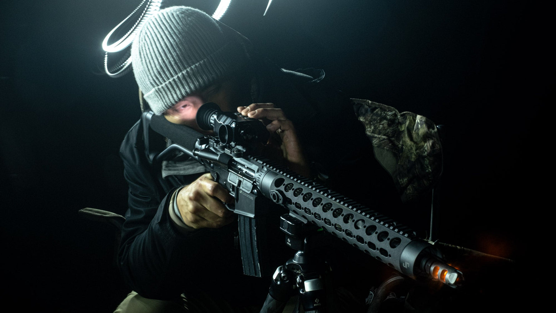 Firing an AR-15 at night with a TDX Dominator thermal sight mounted