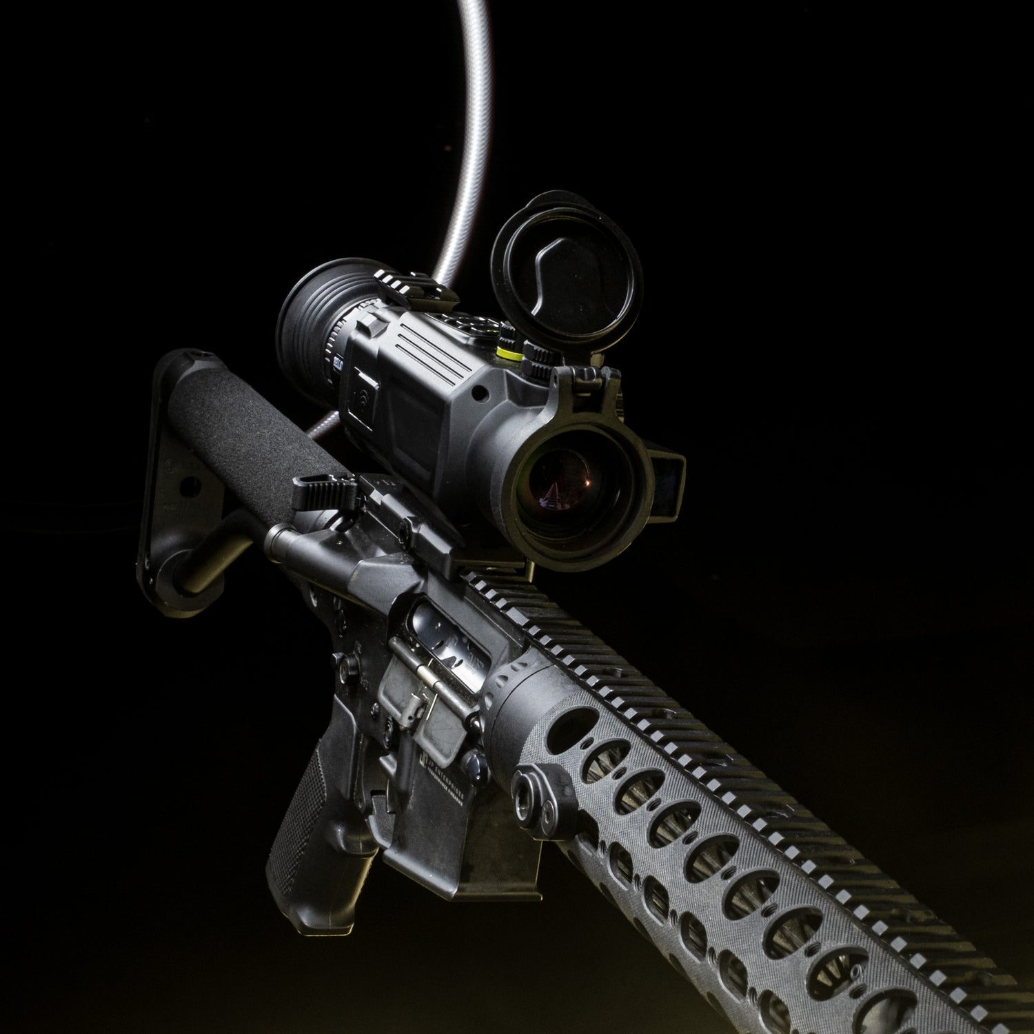 The Thermal Dynamix Bellator rifle optic owning the night atop an AR-15